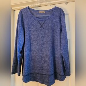 EUC Cestyle Activewear Long Sleeve Women's Top - Heathered Navy - Size XL
